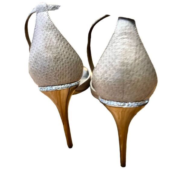🔥 Ferragamo heels. Open toe. Brand new with crystal and gold metallic heels. - Picture 2 of 7